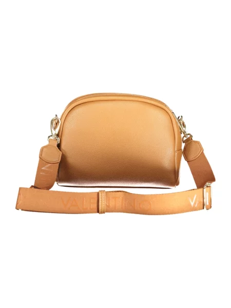 Lniana torebka Valentino Bags brązowa