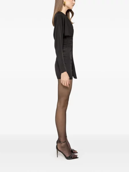 Rochie mini Nissa cu decolteu în V de costum negru