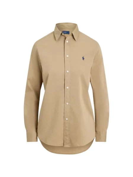 Fleece polo Polo Ralph Lauren με κέντημα με λαιμόκοψη v κόκκινο