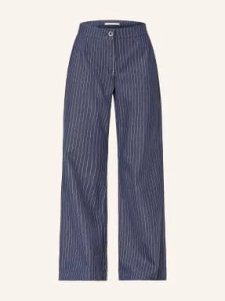Lanius Spodnie Z Materiału Typu Marlene blau białe