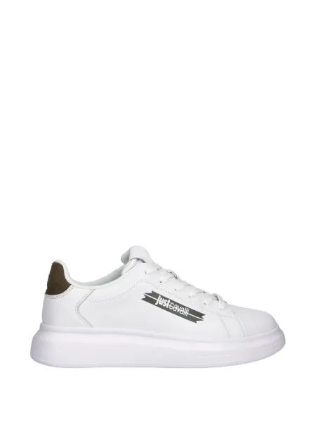 Sneakerși Just Cavalli cu imagine alb