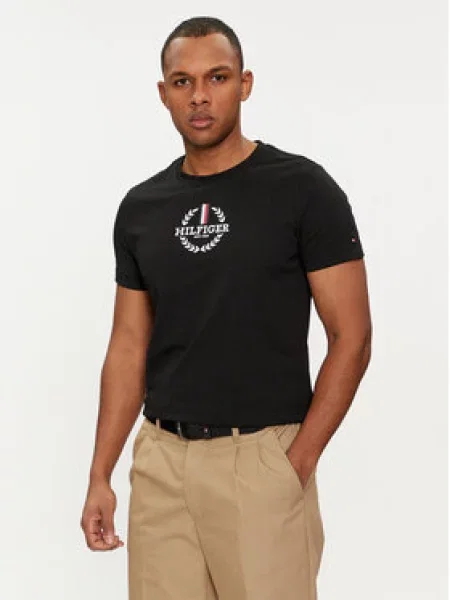 Pruhované tričko Tommy Hilfiger s autogramem bílé
