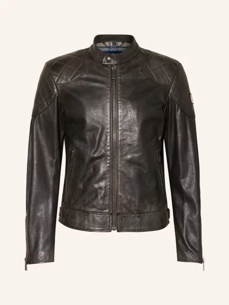 Belstaff Kožená Bunda Outlaw tmavě hnědá