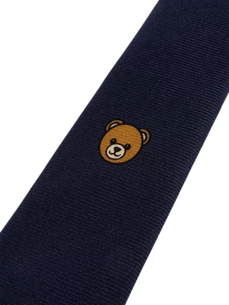 Ursuleț de pluș cravată Moschino de mătase albastru
