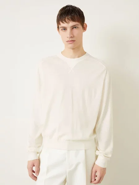 Jacquemus Sweter Le Sweater Brode weiss biały