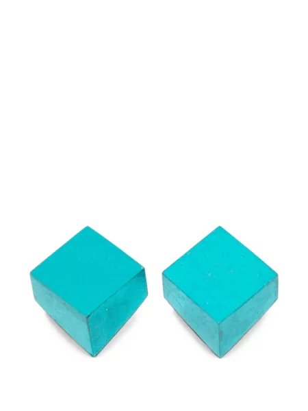 Cercei Monies cu imprimeu geometric albastru
