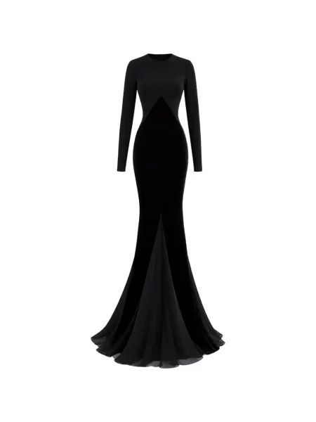 Lung rochie maxi Rick Owens de catifea negru