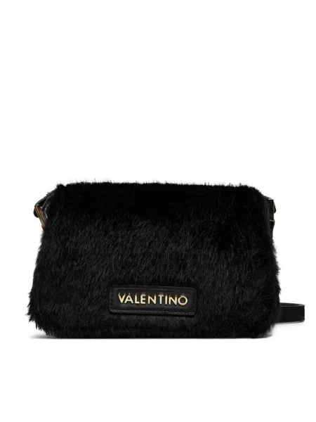 Torba na ramię z o wyglądzie sztucznego futra model ICELAND' Valentino Bags czarny