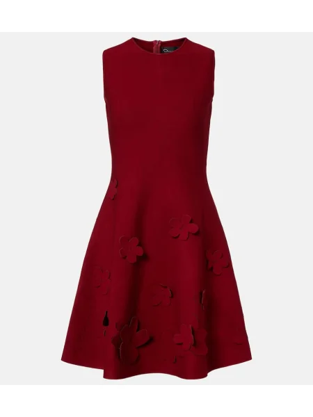 Rochie Oscar De La Renta cu model floral tricotate bordo