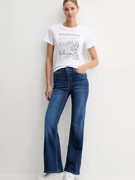 Jeansy o rozkloszowanym kroju z mieszanki bawełny model ‘WILLA’ Pepe Jeans niebieskie