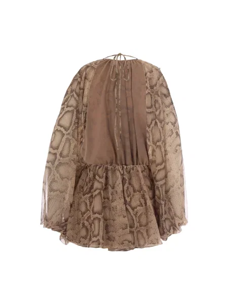 Bluzka Andamane skórzana brązowa