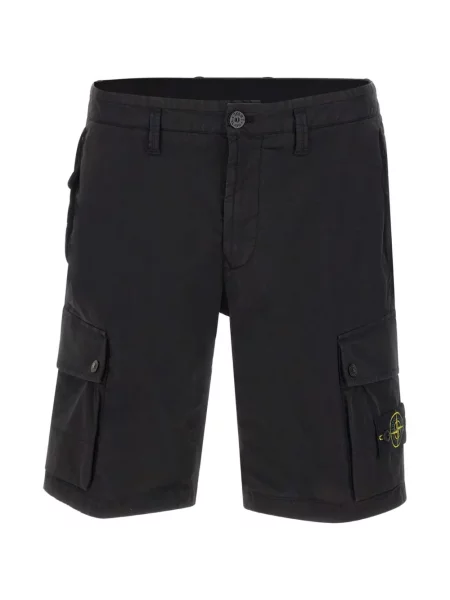 Pantaloni scurți cargo Stone Island cu strasuri negru