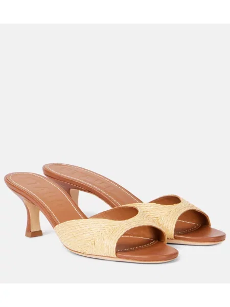 Papuci tip mules Staud din piele bej