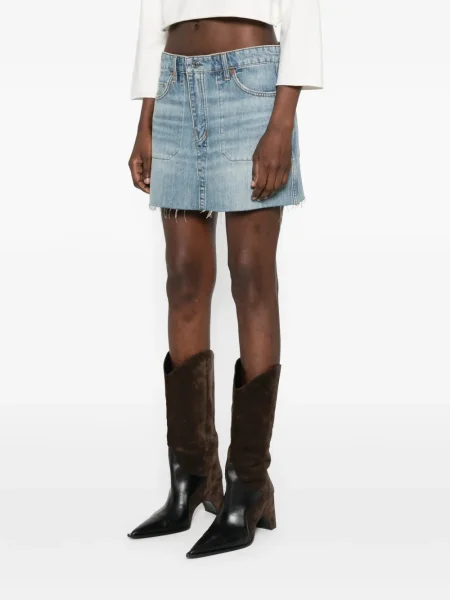 Fustă din denim Re/done albastru