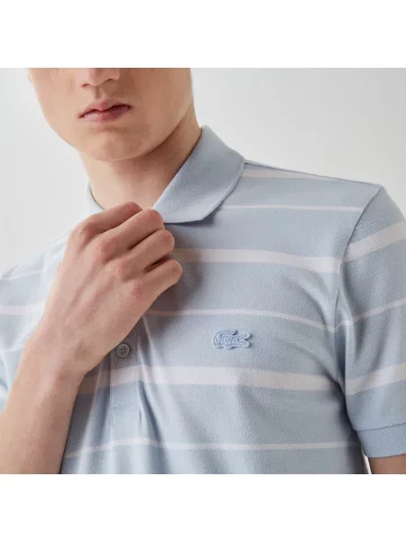 Поло Lacoste голубое