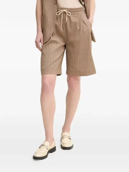 Prugaste vezica za zatezanje kratke hlače La Petite Française smeđa