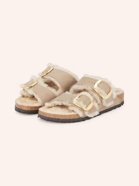 Birkenstock Pantofle Arizona Big Buckle černošedá béžové