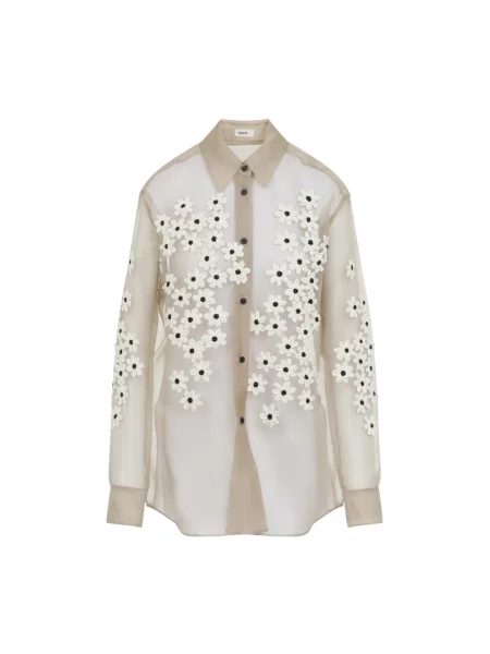 Koszula Khaite z organzy beżowa