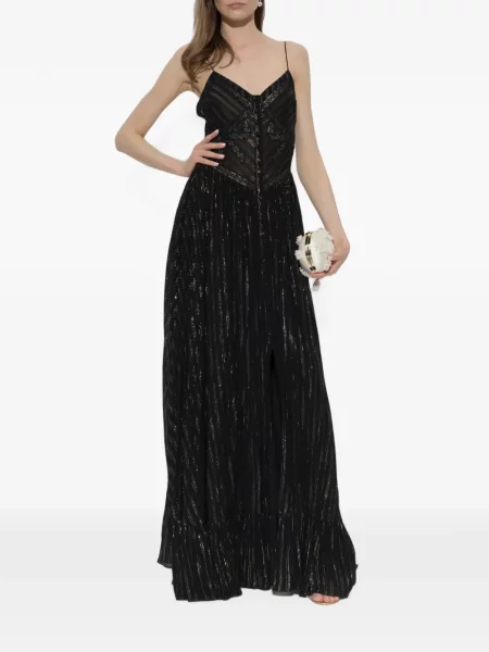 Rochie maxi Self-portrait din dantelă negru
