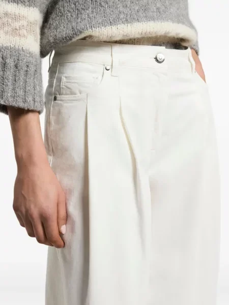 Blugi Peserico plisate alb