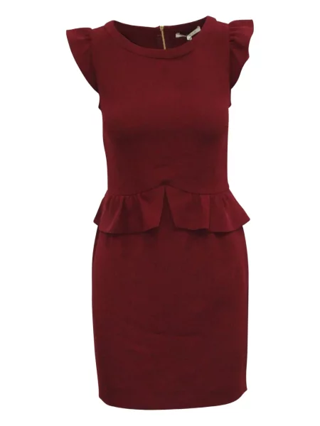 Cu peplum rochie mini Sandro de costum roșu