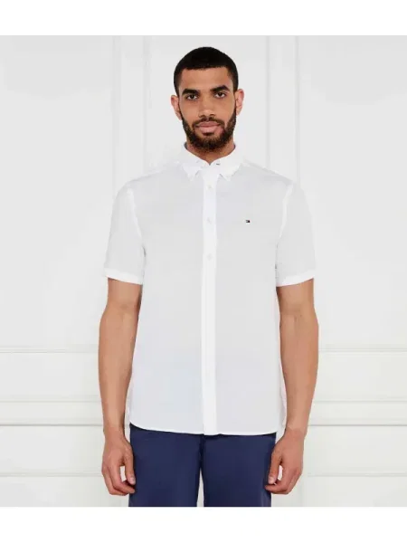 Tommy Hilfiger Cămașă | cu adaos de in alb