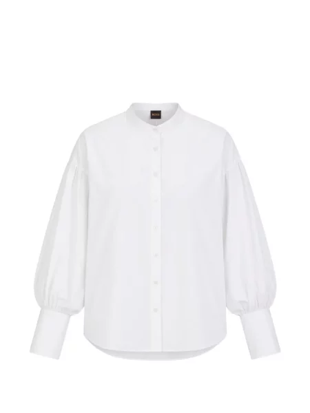 Mâneca kimono cămașă Boss din poplin alb