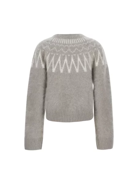 Krótki sweter Soft Goat z kaszmiru szary