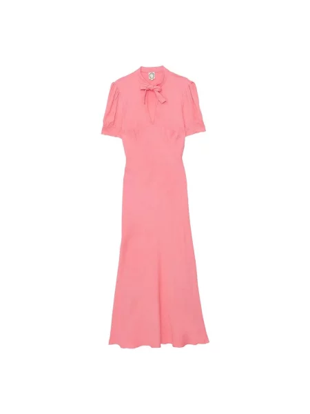 Długa sukienka maxi Ines De La Fressange Paris garniturowa różowa