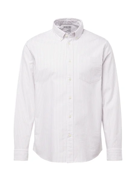 SELECTED Košile SLHRICK starobéžová bílá