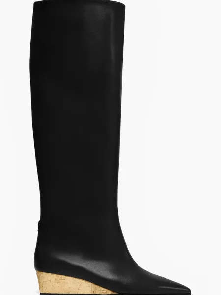 Vanda Novak cizme cu platformă pentru femei din piele Sophia Deep Black negru