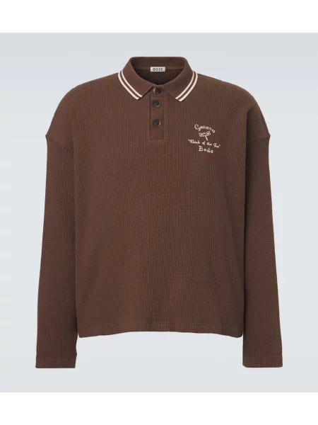 Tricou polo Bode tricotate maro