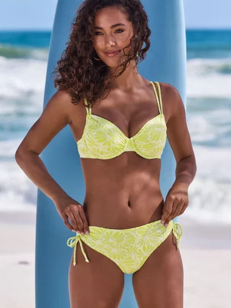 VENICE BEACH Bikinové nohavičky svetlozelená biela