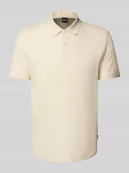 Koszulka polo o kroju regular fit z mieszanki bawełny Boss beżowe