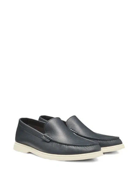 Pantofi loafer Boss din piele slip-on albastru