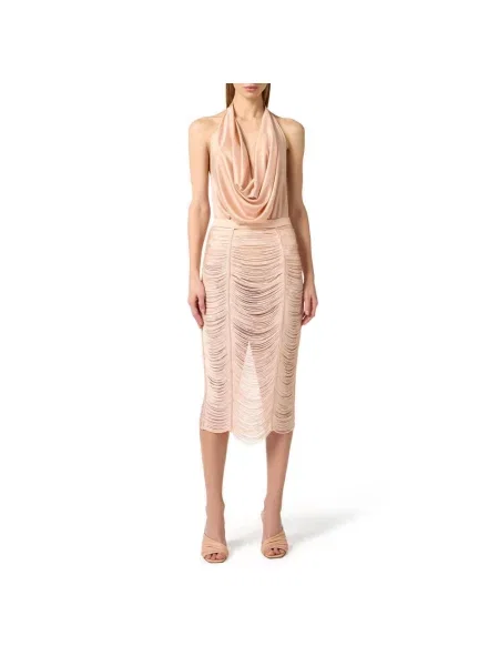 Top Elisabetta Franchi z dżerseju różowy