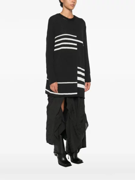 Džemper Yohji Yamamoto s izlizanim efektom crna