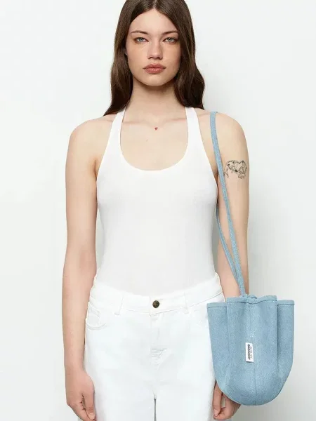RUSLAN BAGINSKIY farmer női zsák Denim HatBag kék