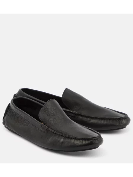 Mocasini The Row din piele negru