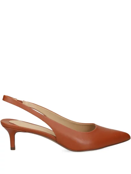 Pantofi cu toc Lauren Ralph Lauren slingback maro