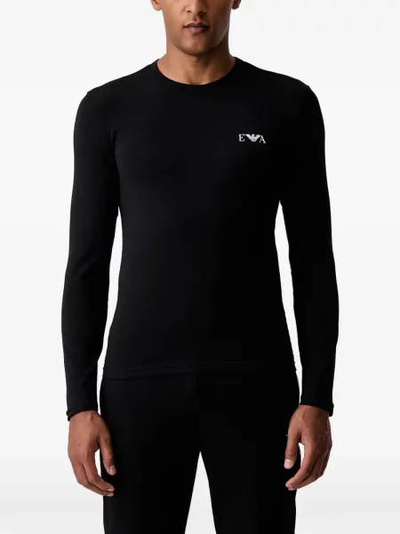 Lung tricou Emporio Armani cu imagine negru