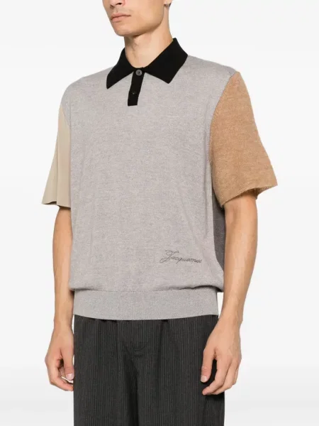 Tricou polo Jacquemus gri