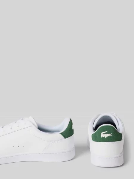 Sneakersy niskie ze skóry naturalnej Lacoste białe