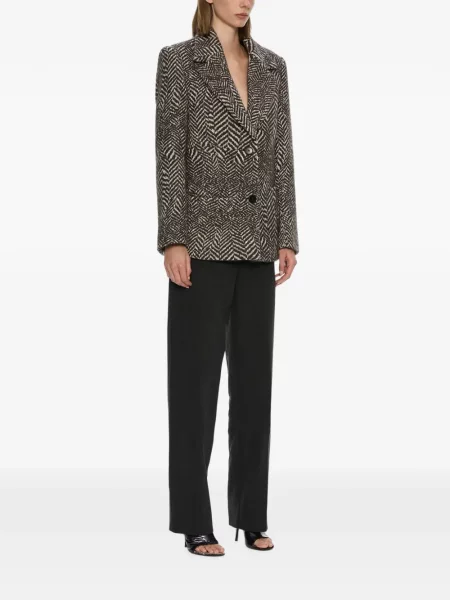 Palton Christopher Esber cu model herringbone maro