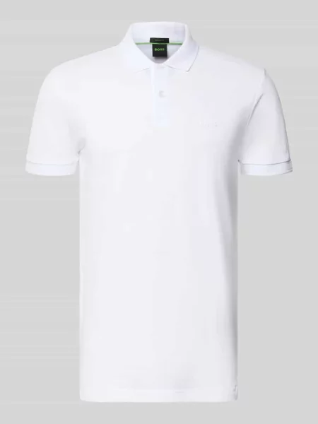 Koszulka polo o kroju regular fit z czystej bawełny model PIO 1' Boss Green biała