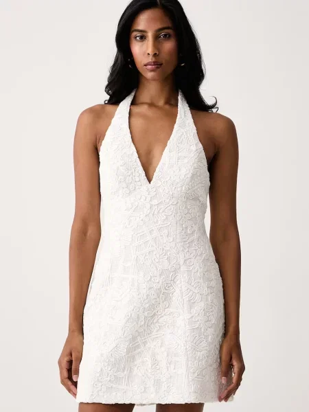 Bardot rochie evazată cu MEIRA bej