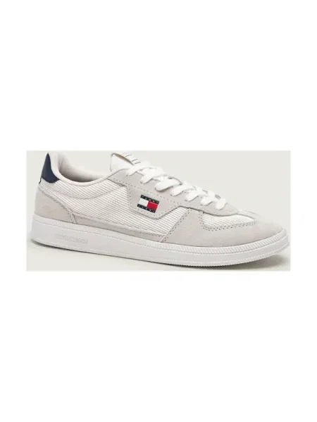 Sneakerși Tommy Jeans din piele gri