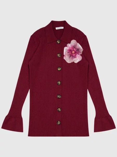 Дитячий бордовий кардиган з вовни Dolce&gabbana