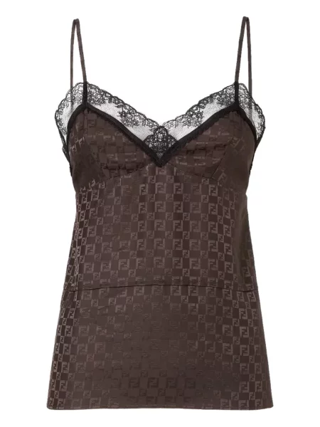 Top Fendi din jacard maro