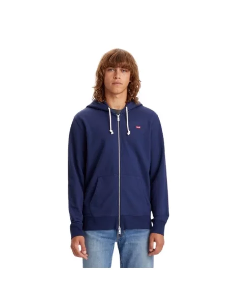 Levi's kurtka z kapturem Mężczyźni jednolity S niebieski